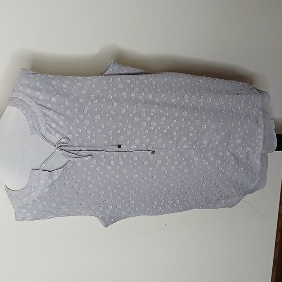 Roz& Ali lavender polka dot pleated blouse size 2X - Picture 6 of 16